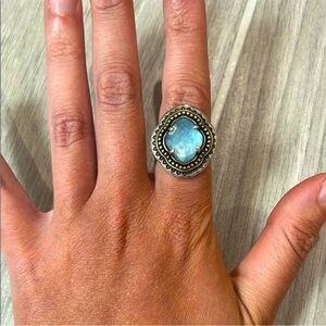 James Avery Blue and Gold Statement Ring
